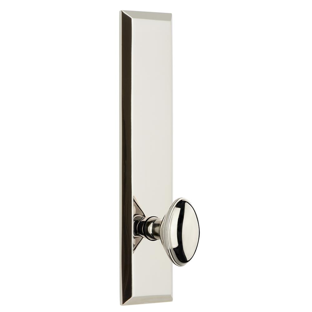 Grandeur by Nostalgic Warehouse FAVEDN Fifth Avenue Tall Plate Dummy with Eden Prairie Knob in Polished Nickel